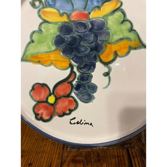 Vintage Italian Majolica Red Clay Pottery Plate Signed Cellini - Picture 6 of 9